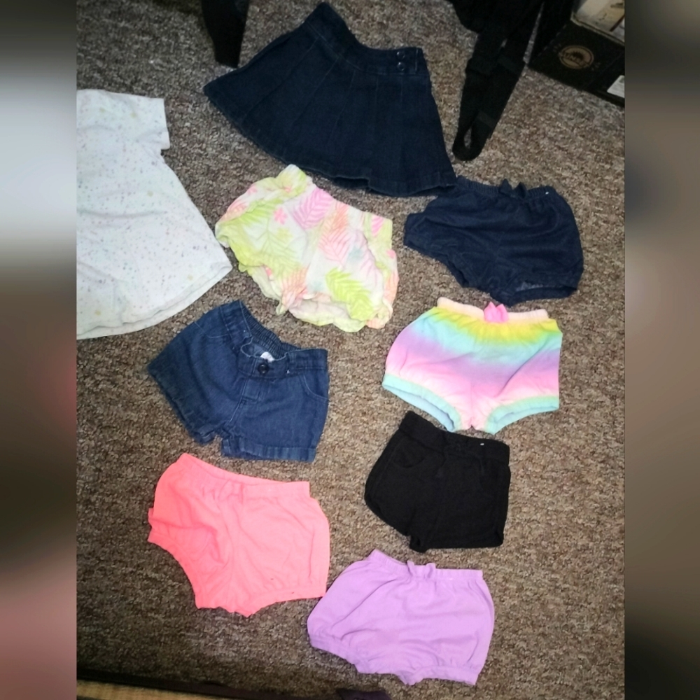 lot of shorts, a skort and a t-shirt All 2t and all granimals